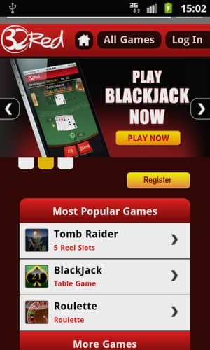 32Red Mobile Casino Screenshot