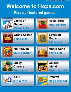Hopa Mobile Casino mobile Android Games Preview
